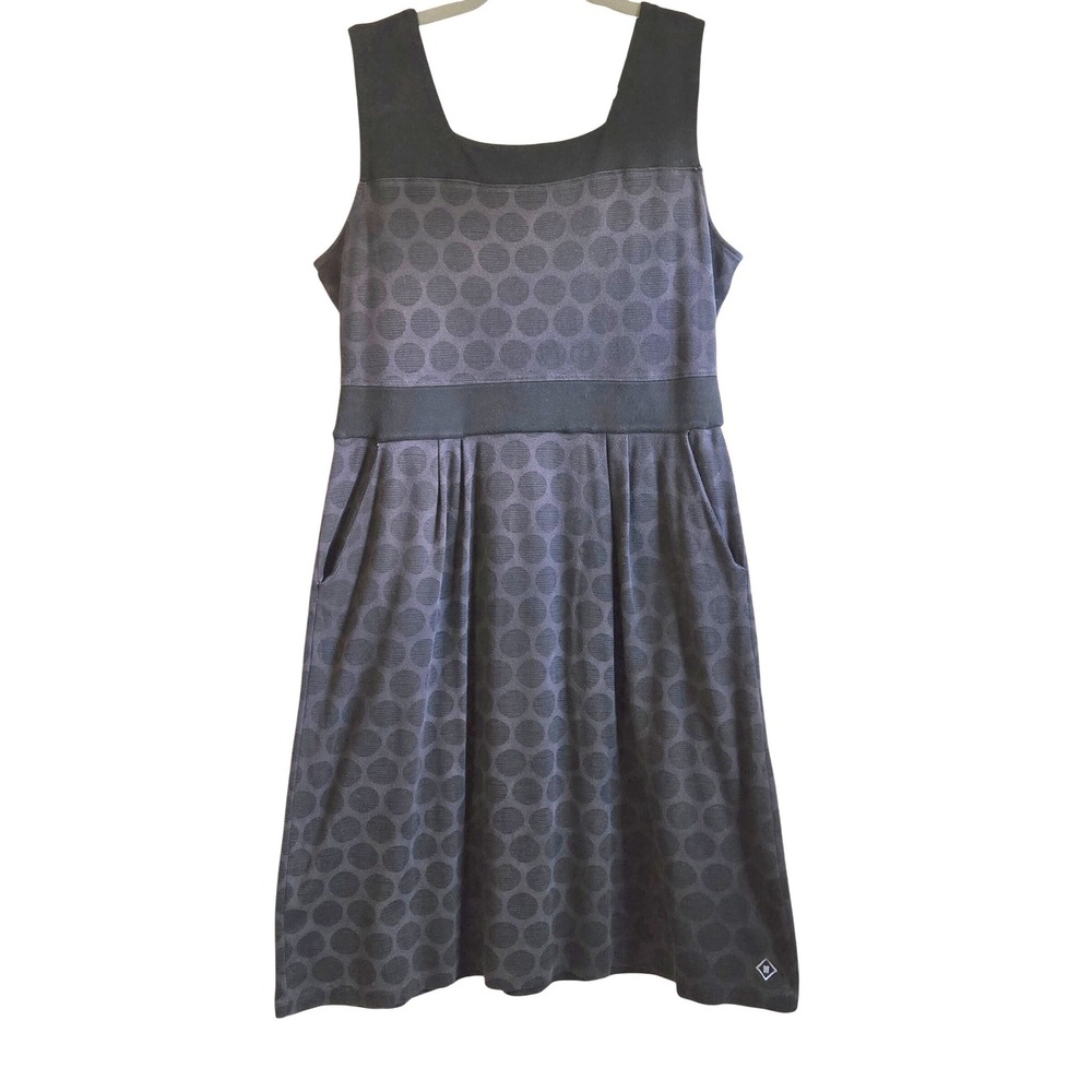 Fair Indigo Sz L Black Violet Tone Circles Sleeveless Fit &‎ Flare Dress Pockets